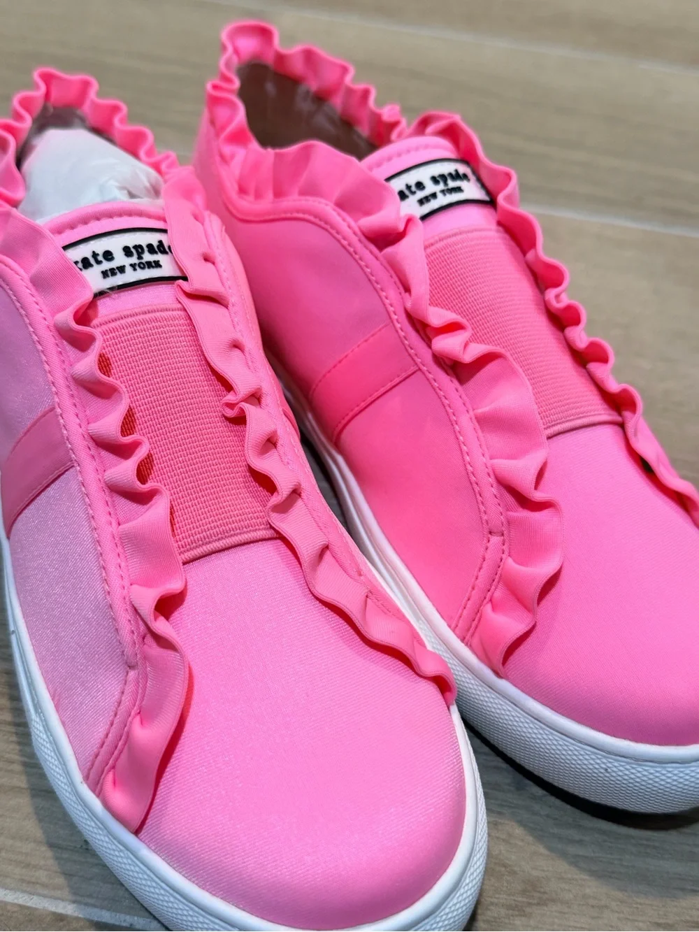 Brand new Kate Spade New York “Lance” Ruffle Slip-On Sneakers